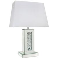 Austin Mirrored Table Lamp with Rectangular 16 Inch White Shade - Small