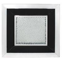 Austin Floating Crystal Black Square Mirrored Wall Art - Large