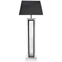 Austin Mirrored Black Floor Lamp with Rectangular 22 Inch Black Shade