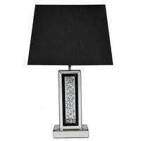 austin mirrored black table lamp with rectangular black shade small
