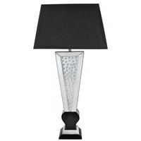 Austin Mirrored Black V Shape Floor Lamp with Rectangular Black Shade
