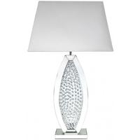 Austin Mirror Large Floating Crystal Oval Table Lamp with White Shade