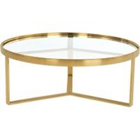 Aula Coffee Table, Brushed Brass and Glass