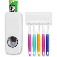 automatic toothpaste dispenser w toothbrush holder