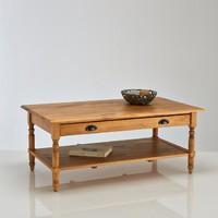 authentic style 1 drawer solid pine coffee table