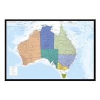 Australia Map Poster Black Framed