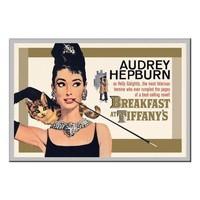 Audrey Hepburn Breakfast At Tiffany\'s Poster Silver Framed