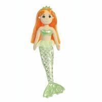 Aurora World Sea Shimmers Amber The Mermaid Plush Toy (Large, Orange/Green/Peach)