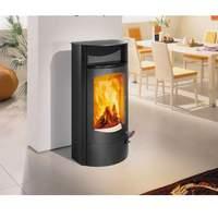 Austroflamm Koko Stove in Cast Iron Grey with Sandstone Side Panels and Top Plate