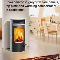 Austroflamm Koko Stove in Cast Iron Grey with Soapstone Side Panels