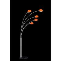 Aurora Contemporary 5 Arm Arch Floor Lamps in Orange