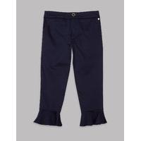 Autograph Cotton Peplum Hem Trousers with Stretch (3-14 Years)