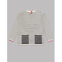 autograph pure cotton striped jumper 3 14 years