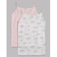 Autograph 2 Pack Printed Cotton Vests with Stretch (9-16 Years)