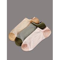 Autograph 3 Pair Pack Cotton Sheer Trainer Liner Socks