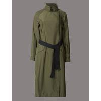 autograph fold away parka with belt