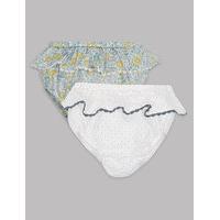 Autograph 2 Pack Pure Cotton Frill Knickers