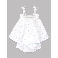 Autograph 2 Piece Pure Cotton Dress with Knickers Outfit
