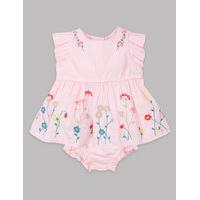 Autograph 2 Piece Pure Cotton Dress with Knickers Outfit
