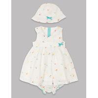 autograph 3 piece dress with knickers hat