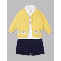 autograph 3 piece cardigan top with shorts outfit