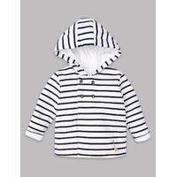 Autograph Pure Cotton Striped Hooded Jacket