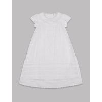 Autograph Pure Cotton Embroidered Christening Gown