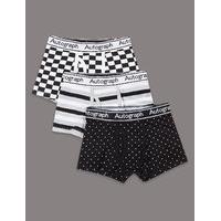 Autograph 3 Pack Cotton Trunks with Stretch (6-16 Years)