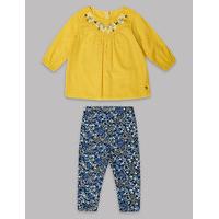 Autograph 2 Piece Embroidered Top & Leggings Outfit