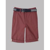 Autograph Pure Cotton Chino Shorts with Belt (3-14 Years)