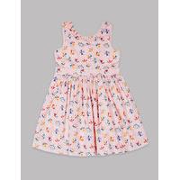 Autograph Pure Cotton Printed Dress with Belt (3-14 Years)