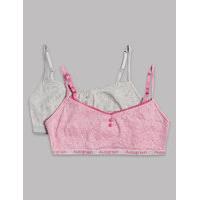 Autograph 2 Pack Pure Cotton Crop Tops (9-16 Years)