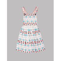 autograph cotton all over print dress with stretch 3 14 years