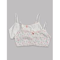 Autograph 2 Pack Printed Cotton Crop Tops with Stretch (9-16 Years)