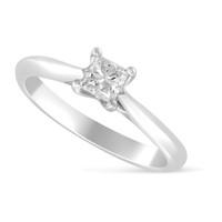 Aurora 18ct white gold 0.40 carat princess cut diamond solitaire ring