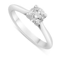 Aurora platinum 0.70 carat diamond solitaire ring