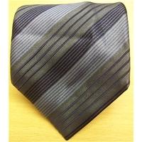 Austin Reed Black / Blue / Grey Stripe Silk Tie