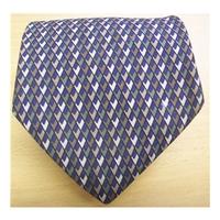 austin reed brown green blue patterned silk tie