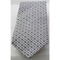 austin reed white blue patterned silk tie