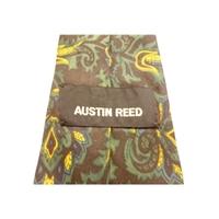 Austin Reed Silk Tie Green & Gold Floral Design