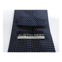 Austin Reed Silk Tie Blue With Small Gold Spot