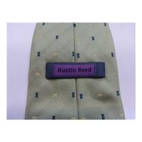 Austin Reed Silk Tie Apple Green With Small Green & Cream Design