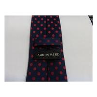 Austin Reed Silk Tie Blue With Red Spots