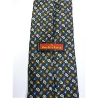 austin reed forest green with beige blue brown patterned silk tie