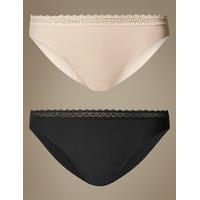 Autograph 2 Pack Lace Trim Brazilian Knickers