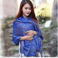 Autumn And Winter National Wind Cotton Jacquard Resort Scarves Female Long Section Of Dual-use Sunscreen Shawl