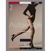 autograph 10 denier ladder resist matt tights 2 pack