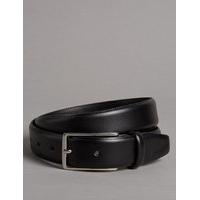 Autograph Leather Gunmetal Rectangular Buckle Belt