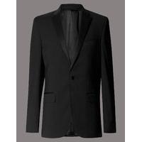 autograph black tailored wool rich jacket with lycra