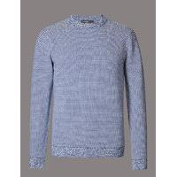 autograph pure cotton textured slim fit jumper